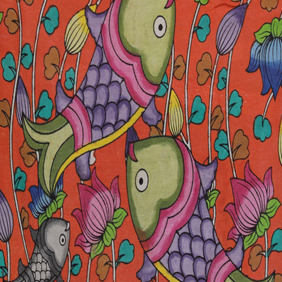 Kalamkari Hand-Painted Silk Saree