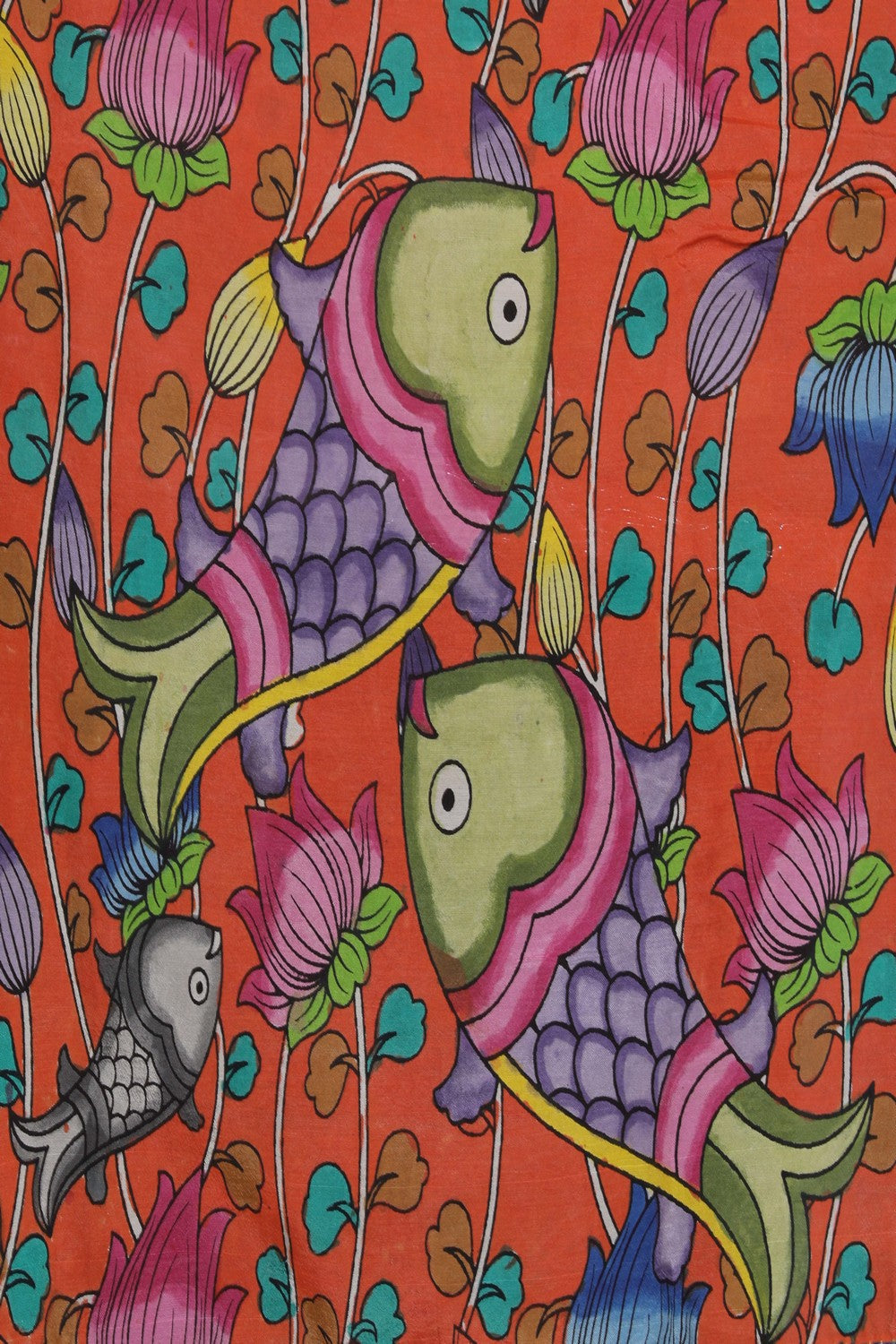 Kalamkari Hand-Painted Silk Saree