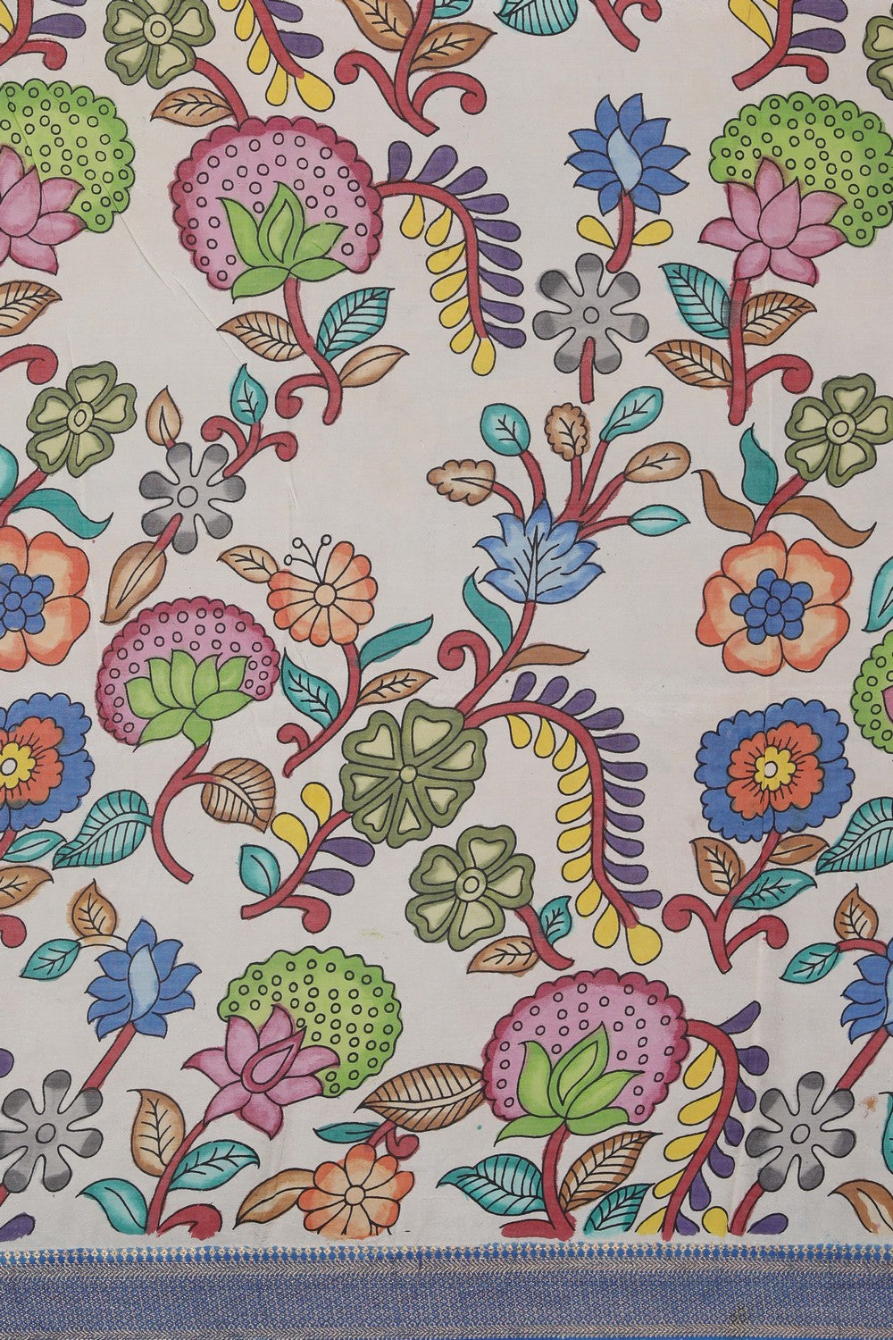 Kalamkari Hand-Painted Silk Saree