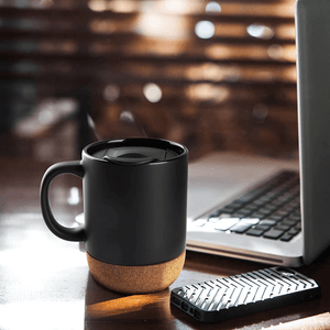 Classic Black Mug with Cork Base