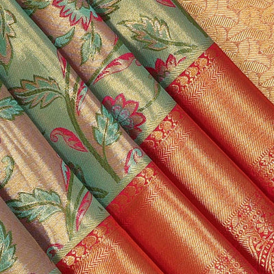 Kanchipattu An Ethereal Gold-Green Saree