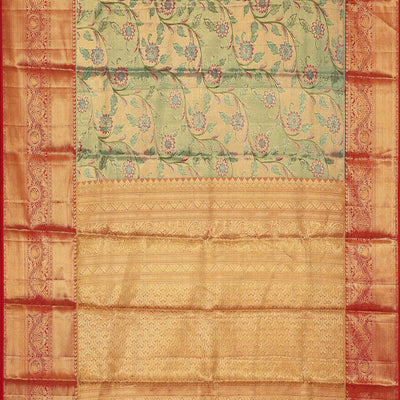 Kanchipattu An Ethereal Gold-Green Saree