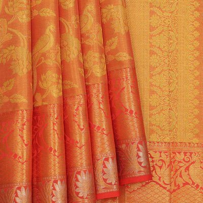 Kanchipattu An Ethereal Gold-Orange Saree