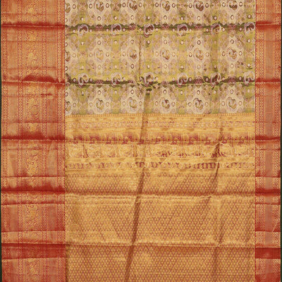 Kanchipattu An Ethereal Gold-Green Saree