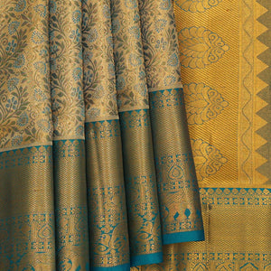 Kanchipattu An Ethereal Gold-Blue Saree