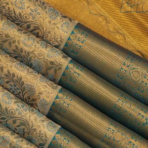 Kanchipattu An Ethereal Gold-Blue Saree