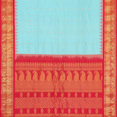 Gadwal Silk Sky-Blue Saree