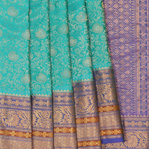 Gadwal Silk Sea-Green Saree