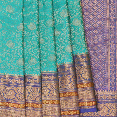 Gadwal Silk Sea-Green Saree