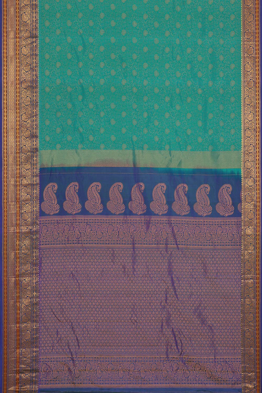Gadwal Silk Sea-Green Saree