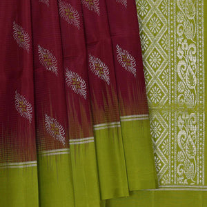 Gorgeous Soft-Silk Caramel-Maroon Saree