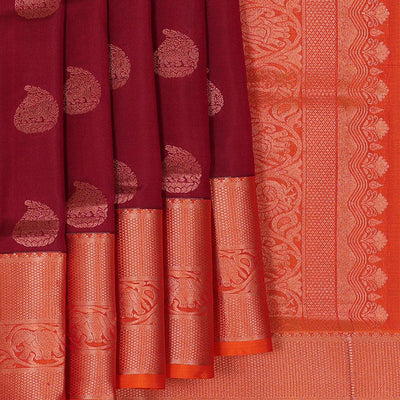 Gorgeous Caramel-Maroon Saree
