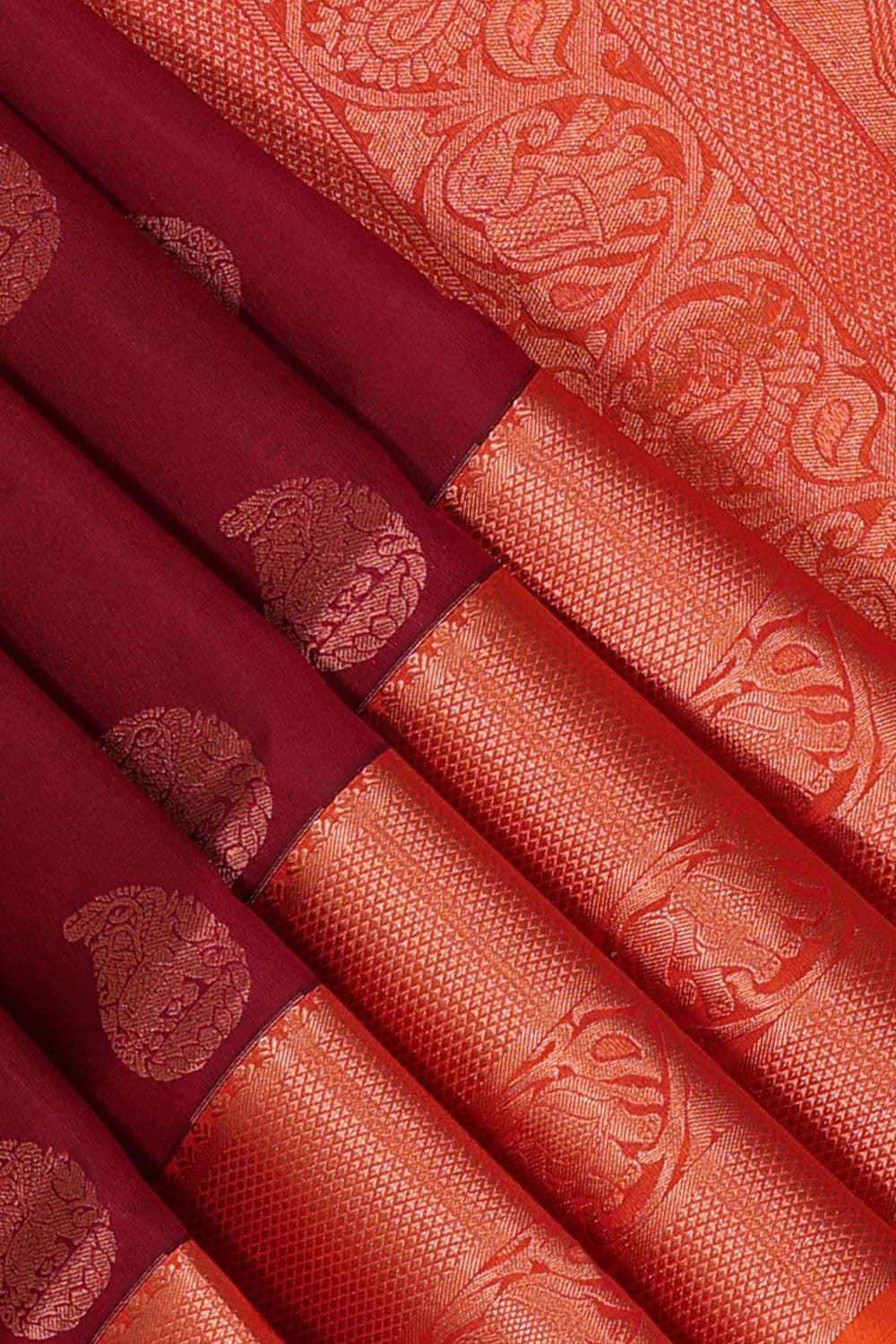 Gorgeous Caramel-Maroon Saree