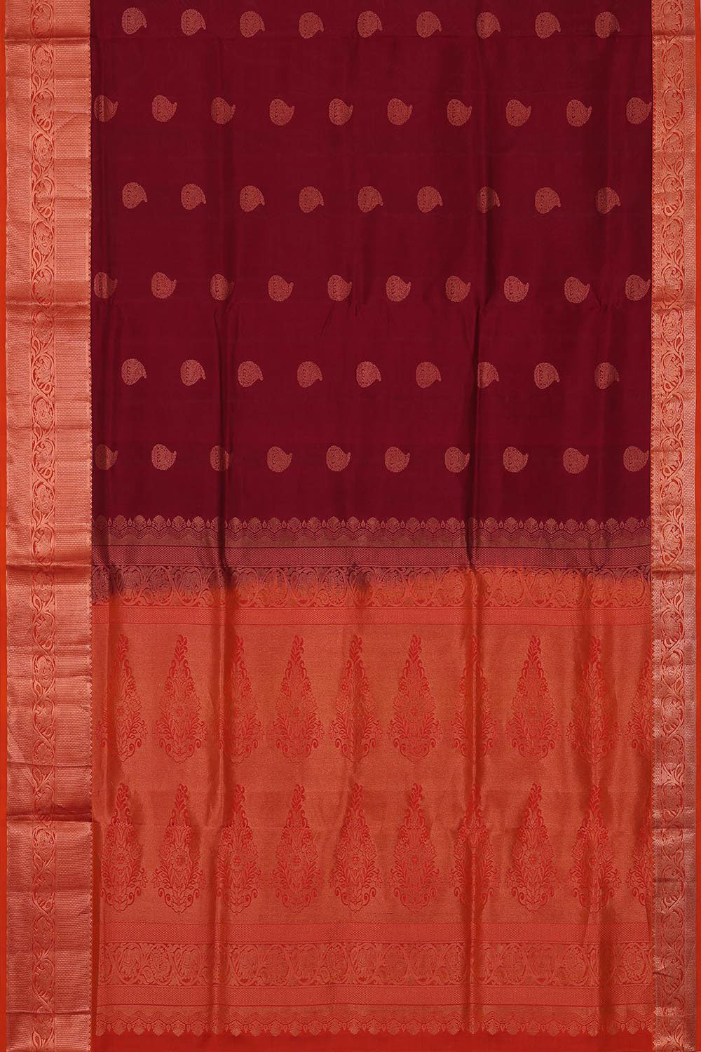 Gorgeous Caramel-Maroon Saree