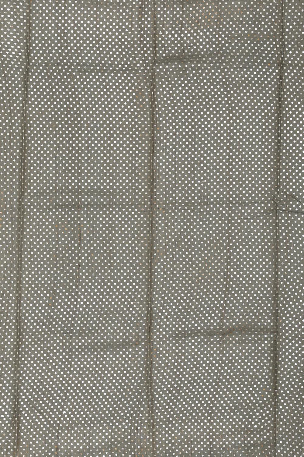Grey Tussar Silk Saree With Flower Print