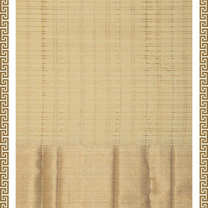 Kanchi Silk Light Beige Traditional Dhoti With Kanduva (8 X 4)