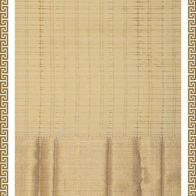 Kanchi Silk Light Beige Traditional Dhoti With Kanduva (8 X 4)
