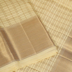 Kanchi Silk Light Beige Traditional Dhoti With Kanduva (8 X 4)