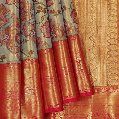 Kanchipattu An Ethereal Gold/Blue Saree