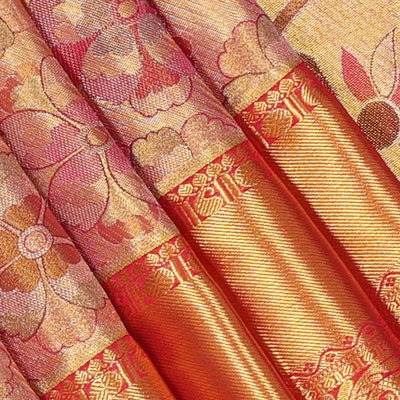 Kanchipattu An Ethereal Gold/Pink Saree