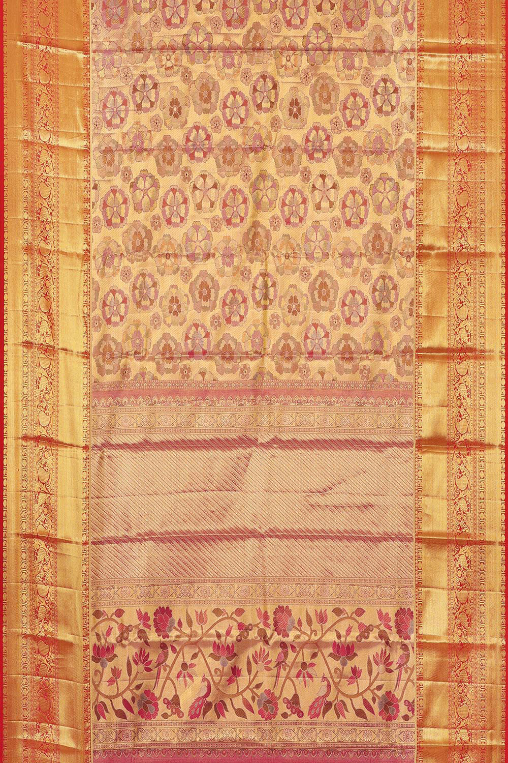 Kanchipattu An Ethereal Gold/Pink Saree