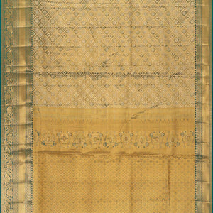 Kanchipattu An Ethereal Gold/Teal Blue Saree