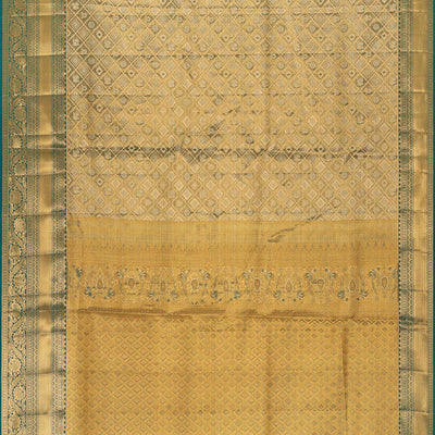 Kanchipattu An Ethereal Gold/Teal Blue Saree