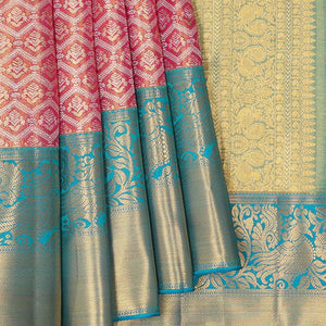 Kanchipattu An Ethereal Gold/Pink Saree