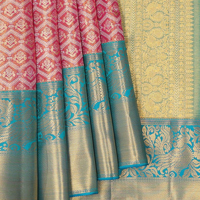 Kanchipattu An Ethereal Gold/Pink Saree