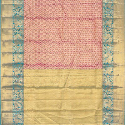 Kanchipattu An Ethereal Gold/Pink Saree