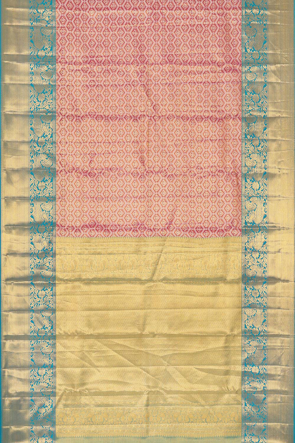 Kanchipattu An Ethereal Gold/Pink Saree