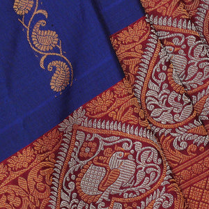 Gadwal-Silk Indigo Blue Saree