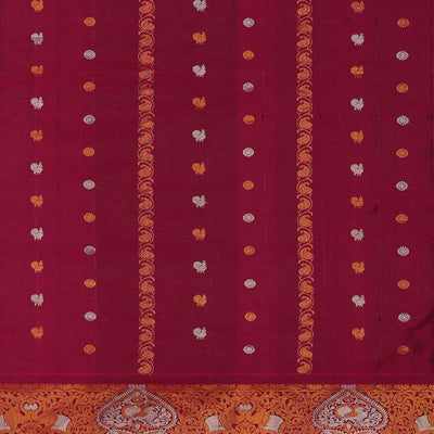 Gadwal-Silk Indigo Blue Saree