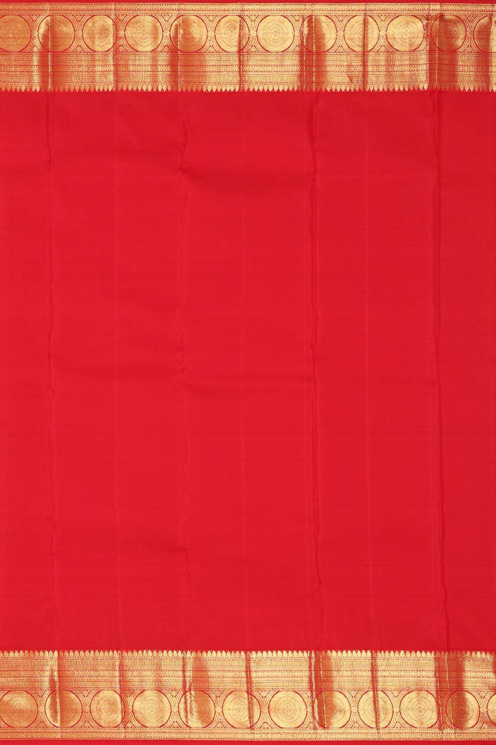 Kanchipattu Brocade Coral-Red Saree