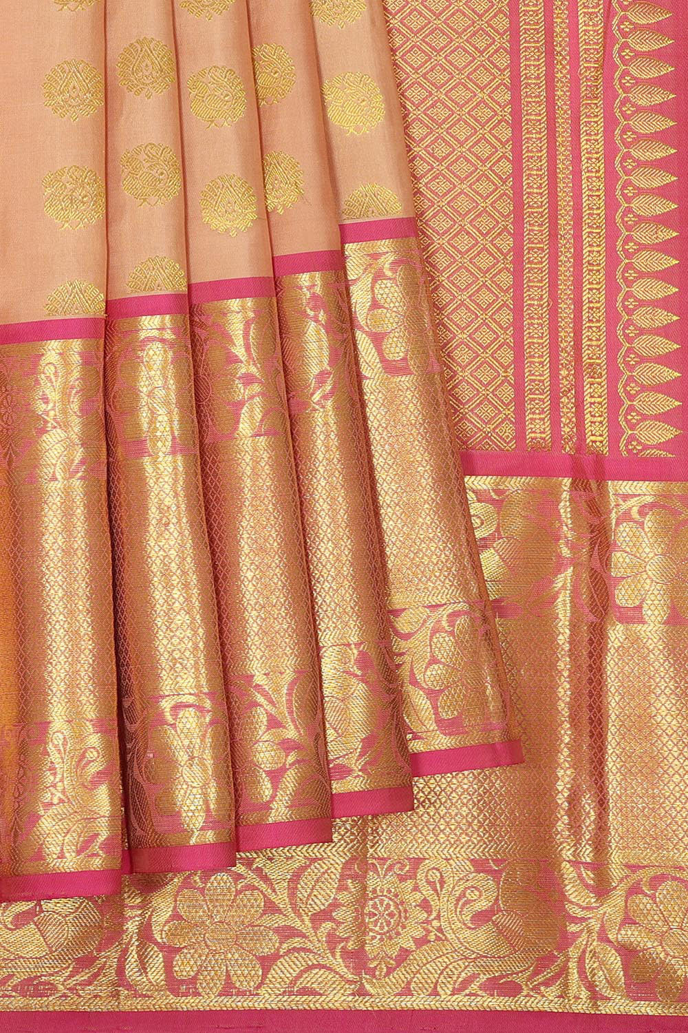 Kanchipattu Brocade Beige Saree
