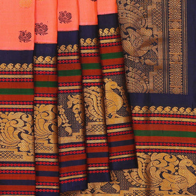 Gadwal-Silk Peach Saree