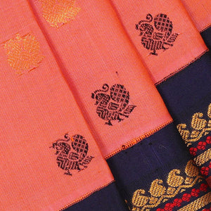Gadwal-Silk Peach Saree