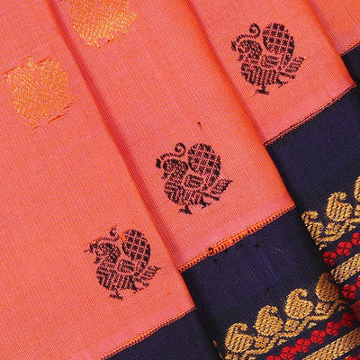 Gadwal-Silk Peach Saree