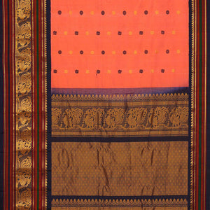 Gadwal-Silk Peach Saree