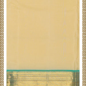 Kanchi Silk Light Beige Traditional Dhoti With Kanduva (8 X 4)