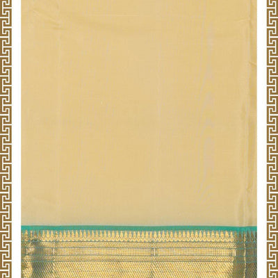 Kanchi Silk Light Beige Traditional Dhoti With Kanduva (8 X 4)