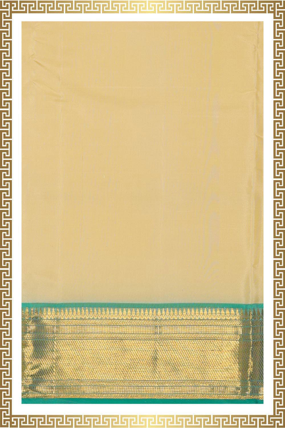 Kanchi Silk Light Beige Traditional Dhoti With Kanduva (8 X 4)