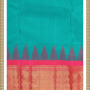 Kanchi Silk Sea Green Traditional Dhoti With Kanduva (8 X 4)