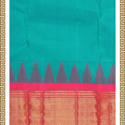 Kanchi Silk Sea Green Traditional Dhoti With Kanduva (8 X 4)