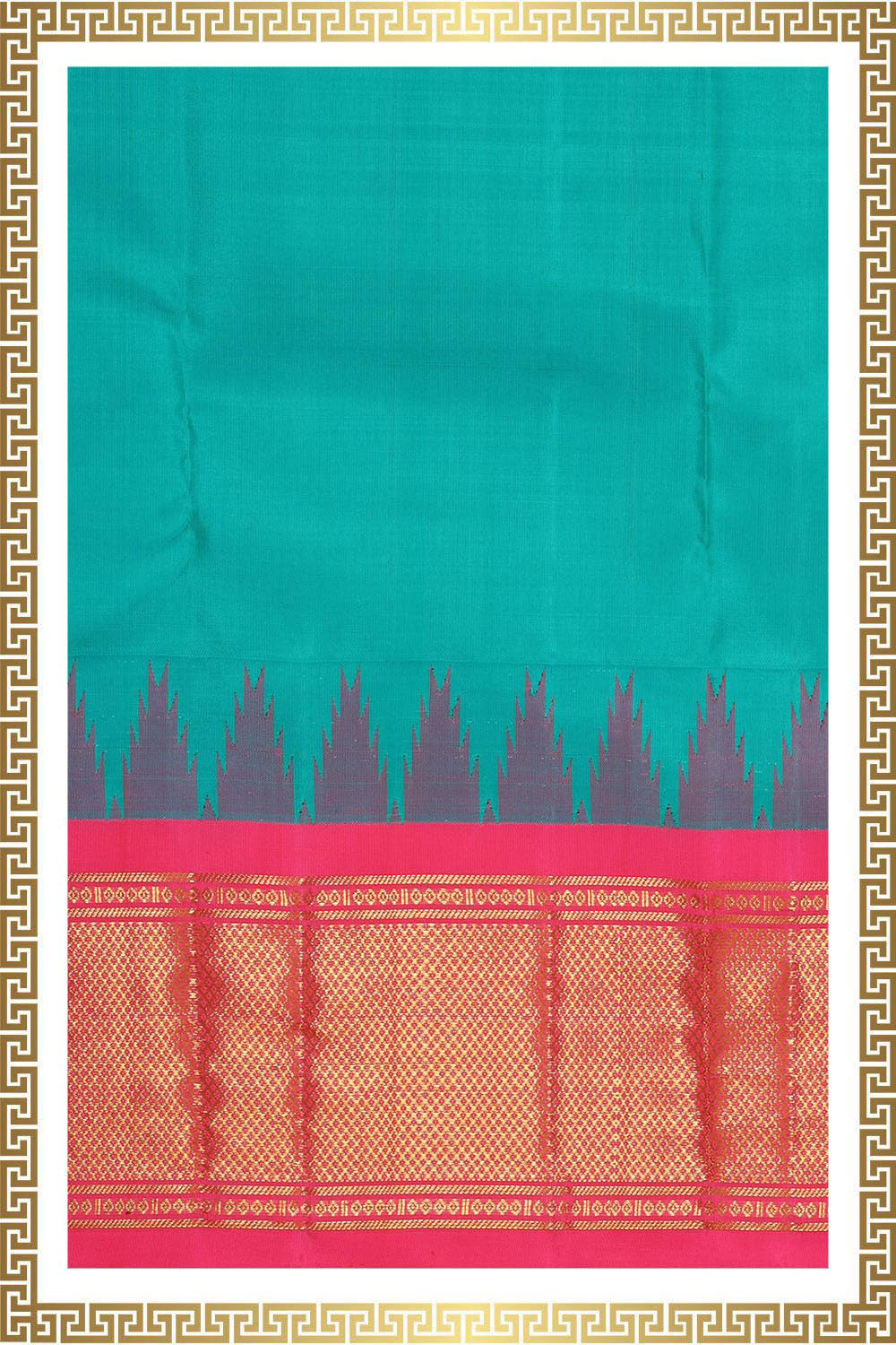 Kanchi Silk Sea Green Traditional Dhoti With Kanduva (8 X 4)