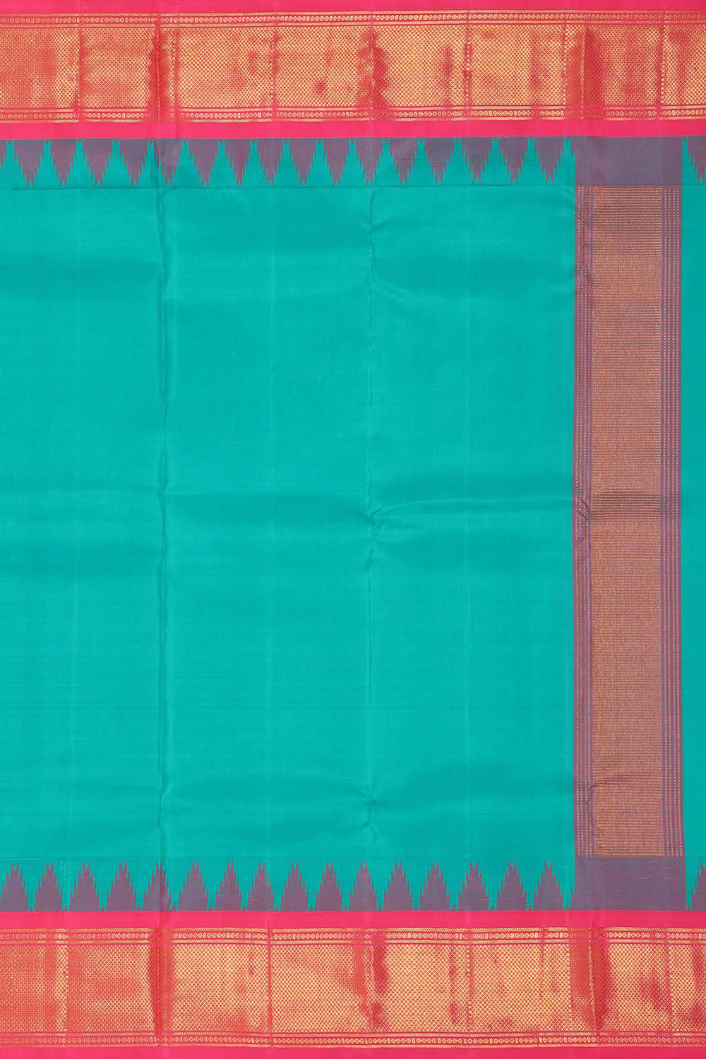 Kanchi Silk Sea Green Traditional Dhoti With Kanduva (8 X 4)