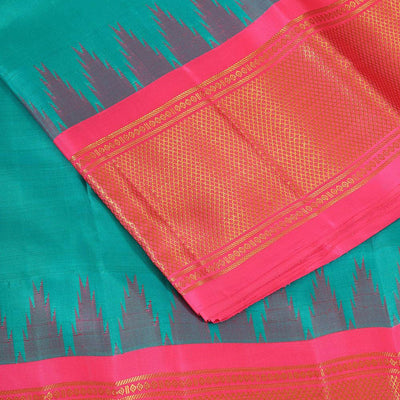Kanchi Silk Sea Green Traditional Dhoti With Kanduva (8 X 4)