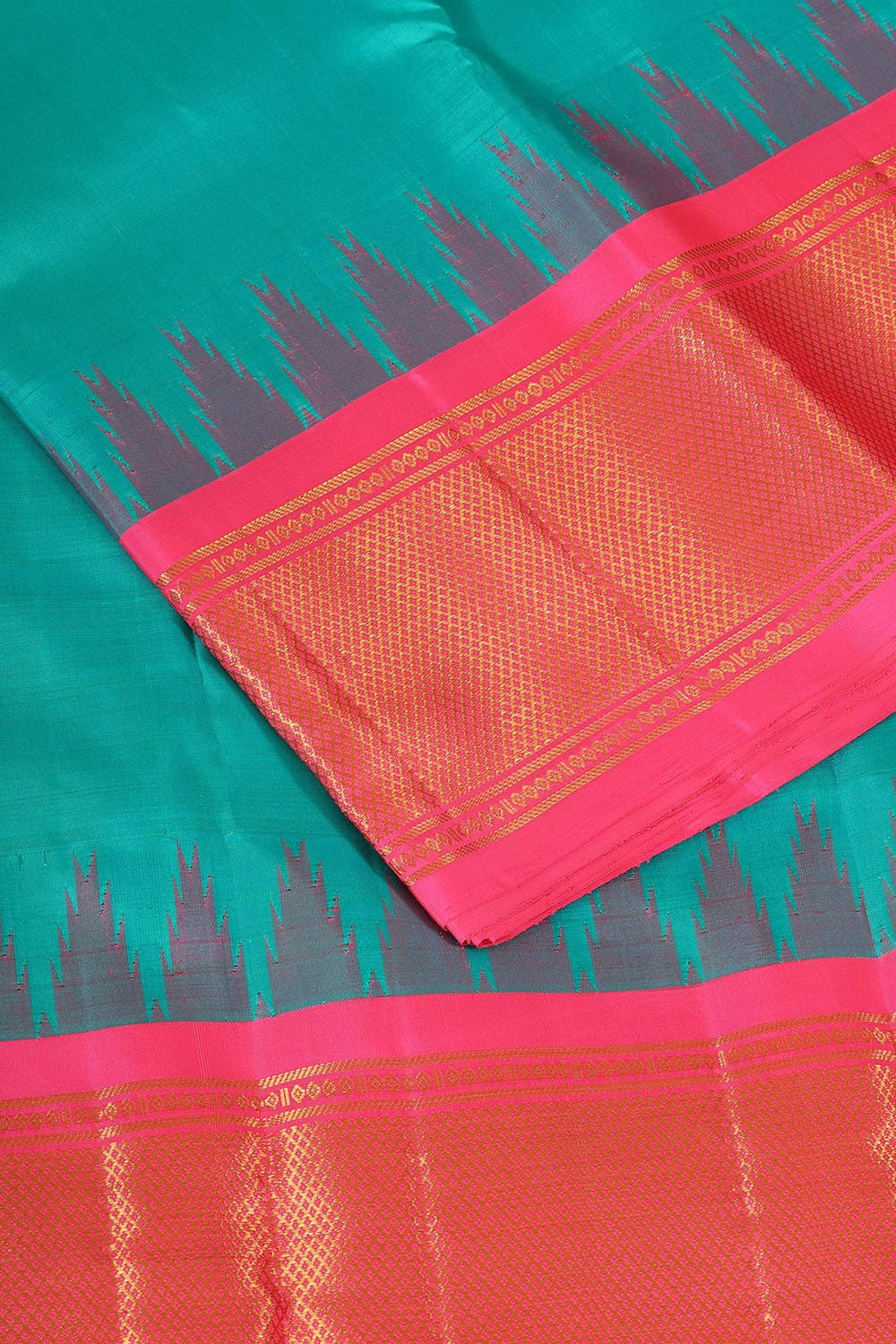 Kanchi Silk Sea Green Traditional Dhoti With Kanduva (8 X 4)