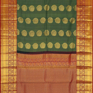 Kanchipattu Bottle Green Brocade Saree