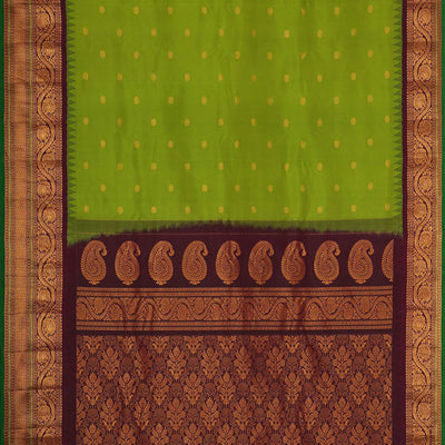 Gadwal Silk Parrot Green Saree